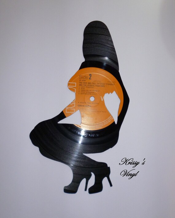 Items similar to Vinyl Record Wall Decor - Squatting Woman ...