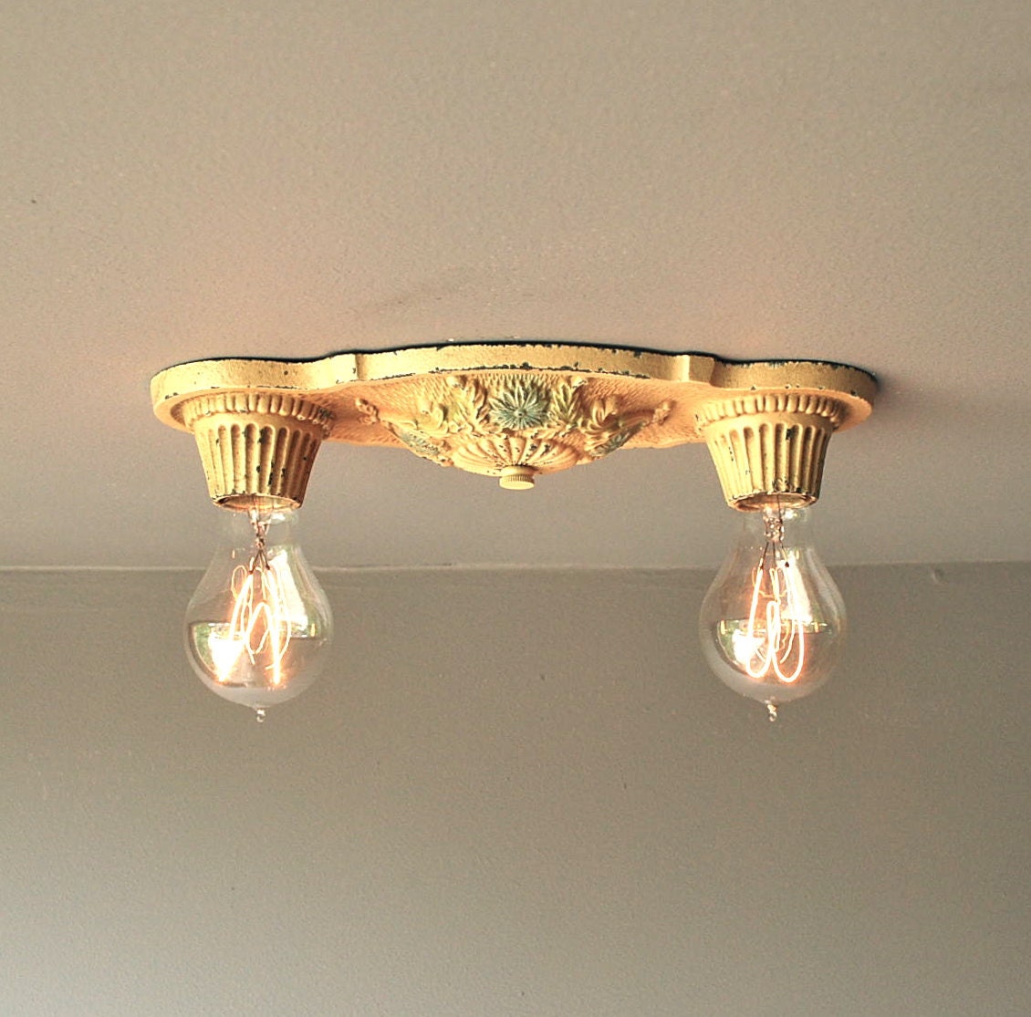 Matched pair of Cottage Style ceiling fixtures circa 1927