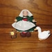 Miniature Becassine Doll, Basket, Goose, & Stand set for Bleuette Doll, Handmade Fimo Clay, Felt clothes.