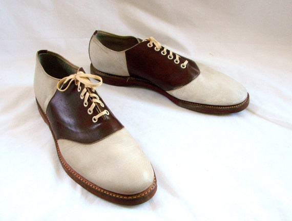 vintage 1970s Rogers Peet Saddle lace up Men Shoes 9.5 D