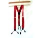 Red Suspenders / vintage Red & Black Button Tab Suspenders