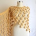 Shawl capulus lacte Caramel Daisy Pansy Flower Shawl (orginal shiny rope) floral flower crochet mother caramel yellow warm wrap collar cowl