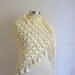 FREE SHIP crochet Ivory shawl scarf FASHION wedding,bride,bridial,capelet,collar,cowl,