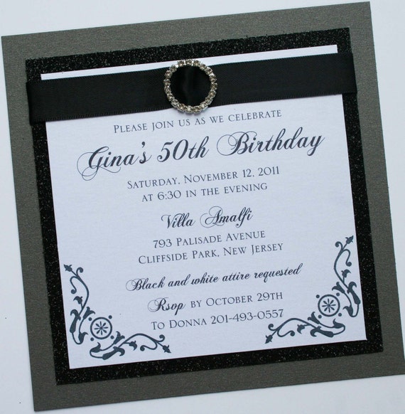 Black And Bling Invitations 5