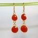 22k Gold Vermeil Bezel Set Framed Carnelian Drop Earring - Graduation Gift - Bridesmaids Jewelry