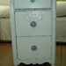 Very Cute End Table Night Table Painted White and Distressed