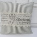 Ticking and French Words Pillow