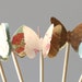 24 Party Picks, Cupcake Toppers, Shabby Chic, Butterflies