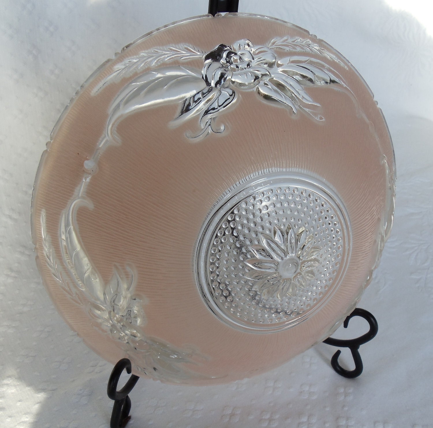 VINTAGE Dome Style Ceiling Light Cover Shade Rose Design