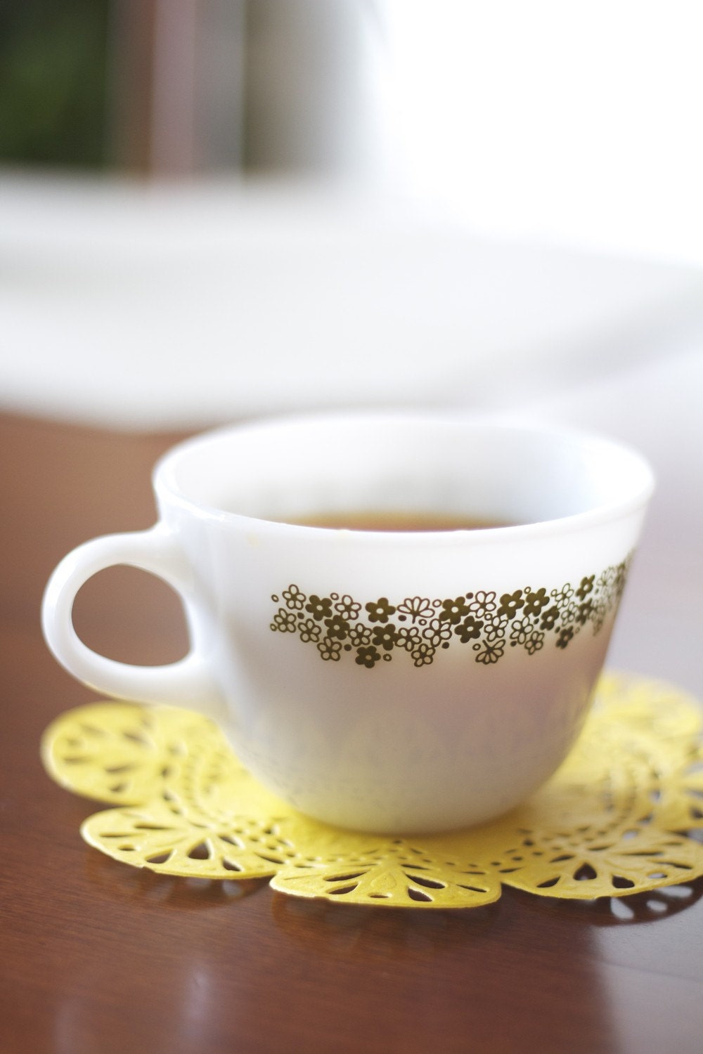 vintage milk glass coffee mug