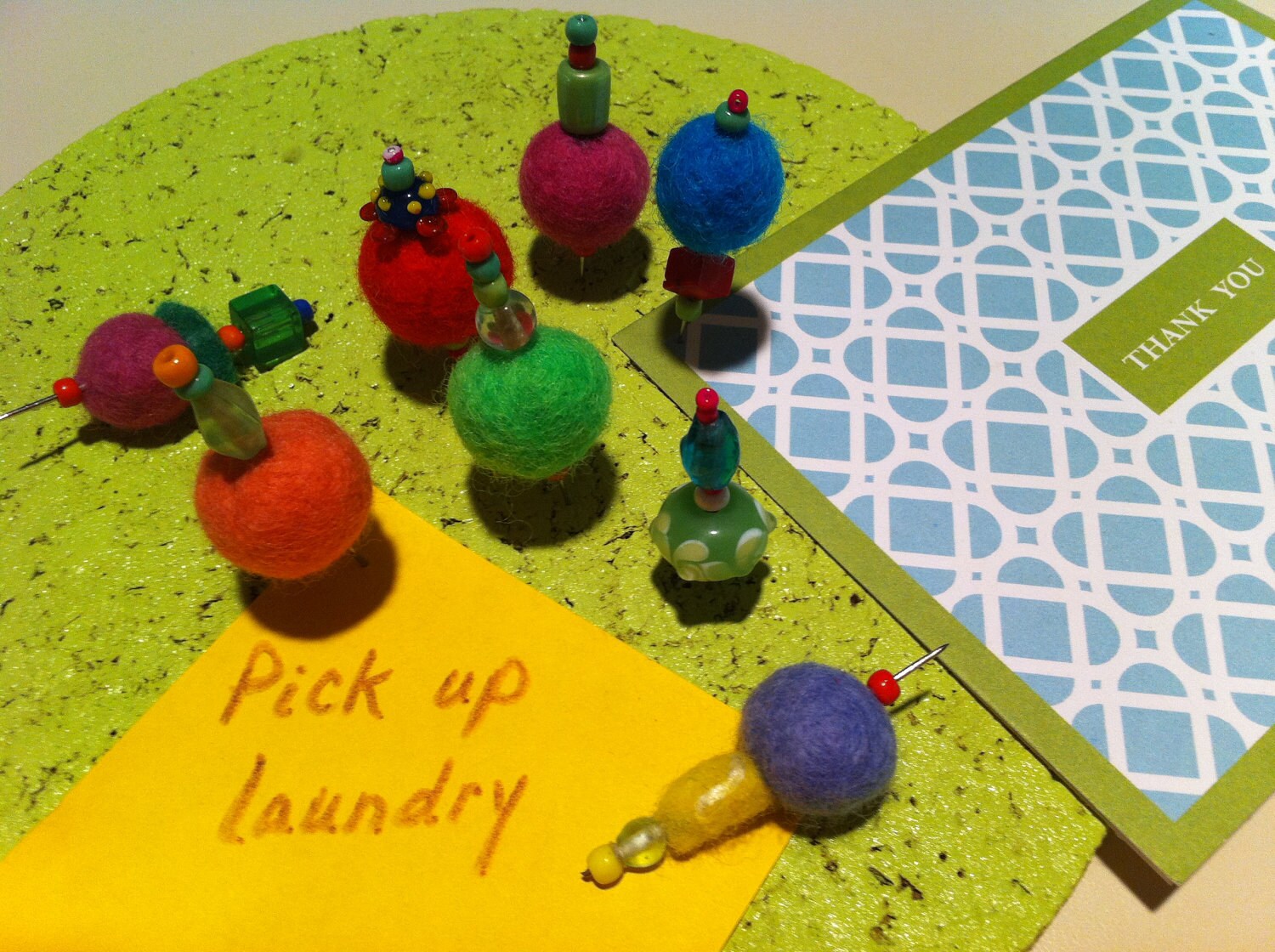 Bulletin Board Decorative Push Pins Bright Colors Thumb