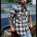 vtg SHADOW PLAID Long Sleeve Wool Pendleton Shirt, Large