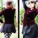 90s vtg BORDEAUX Stretchy Velvet Shirt Blouse Button Down BERRY hue, Small
