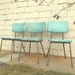 Vintage Kitchen Chairs, Three Vinyl Turquoise Chairs, Local Pick Up