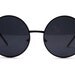 Black Oversized Circle Round Hippie John Lennon Sunglasses
