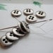 Vintage Metal Buttons 9 Dull Silver Pewter FREE Shipping