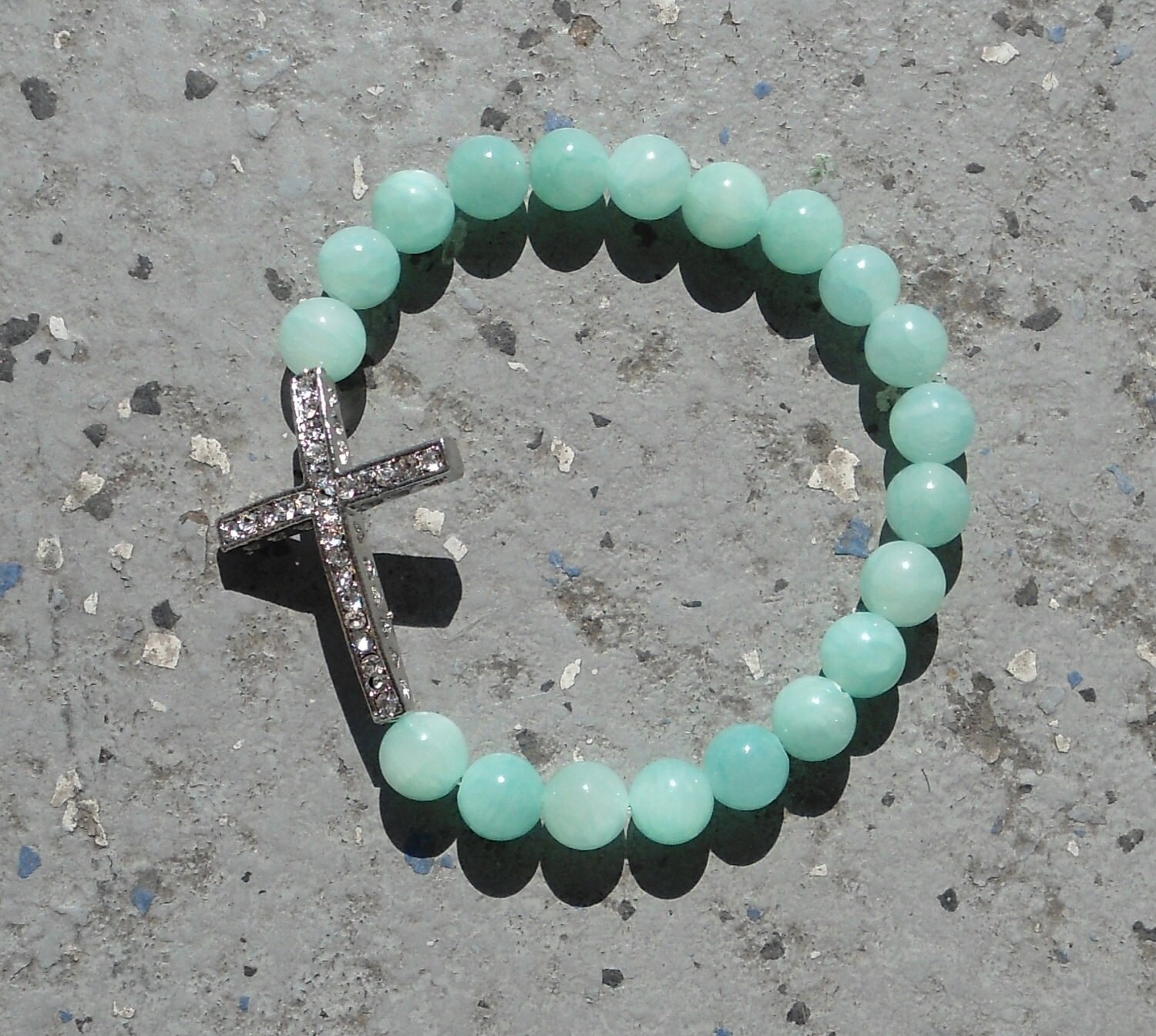 Beaded Cross Bracelet With Diamonds