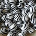 25 Round BLACK and WHITE TIGER or Zebra Striped Beads . acrylic . 11mm