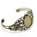 Antique Bronze Filigree Cuff Bracelet Oval Setting . Fits Cameos or Cabochons 25mm x 18mm