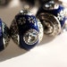 4 Unique Large COBALT BLUE Indonesian Clay Beads, Crystals and Bali Accents, excellent quality