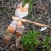 Large 9 inch long carved cedar and copper dragonfly
