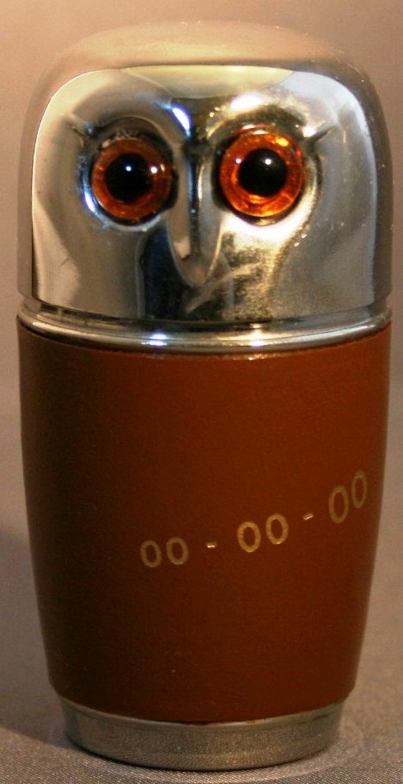 Rare Vintage Nested Stainless Owl Shot Glass Set MINT