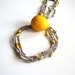 Lemon - beaded linen necklace, yellow necklace, long, multistrand, summer fashion, casual