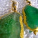 Emerald Druzy Earrings, Gold Dipped Agate Geodes With Freshwater Pearls - (No Plain Jane)