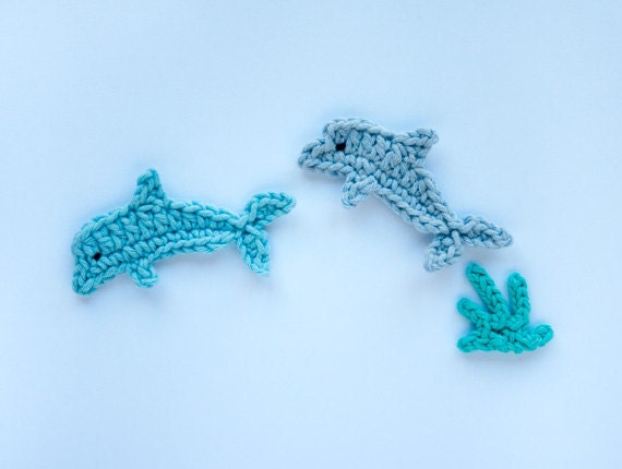 Dolphin Applique PDF Crochet Pattern Instant Download