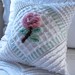 LATTICE ROSE vintage chenille pillow cover by morechenillechateau