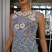 Handmade knit crochet sleeveless top/sweater in shades of blue ''sky'' by golden yarn