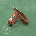 Contemporary Leather Earrings - Sterling Copper and Brown