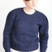 SALE - Navy Wool Sweater by Deans of Scotland