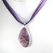purple swirls jasper teardrop and sterling silver gemstone necklace