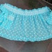 Vintage Organdy Smocked Apron Aqua Polka Dot