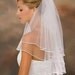 2 Tier shoulder / Waist length Veil with satin trim White