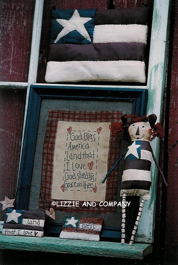 FoR THe BoYs - AMeRiCaNa DoLL - AMeRiCaNa PiN - AMeRiCaN FLaG - PDF ePattern - Primitive and Whimsical PaTTeRn