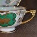 Pearlized Green and Gold Teacup Japan FREE DRILLING