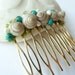 Seashell and Gemstone Hair Comb, Beach wedding, Mermaid, Woodland, Hair comb, Something blue