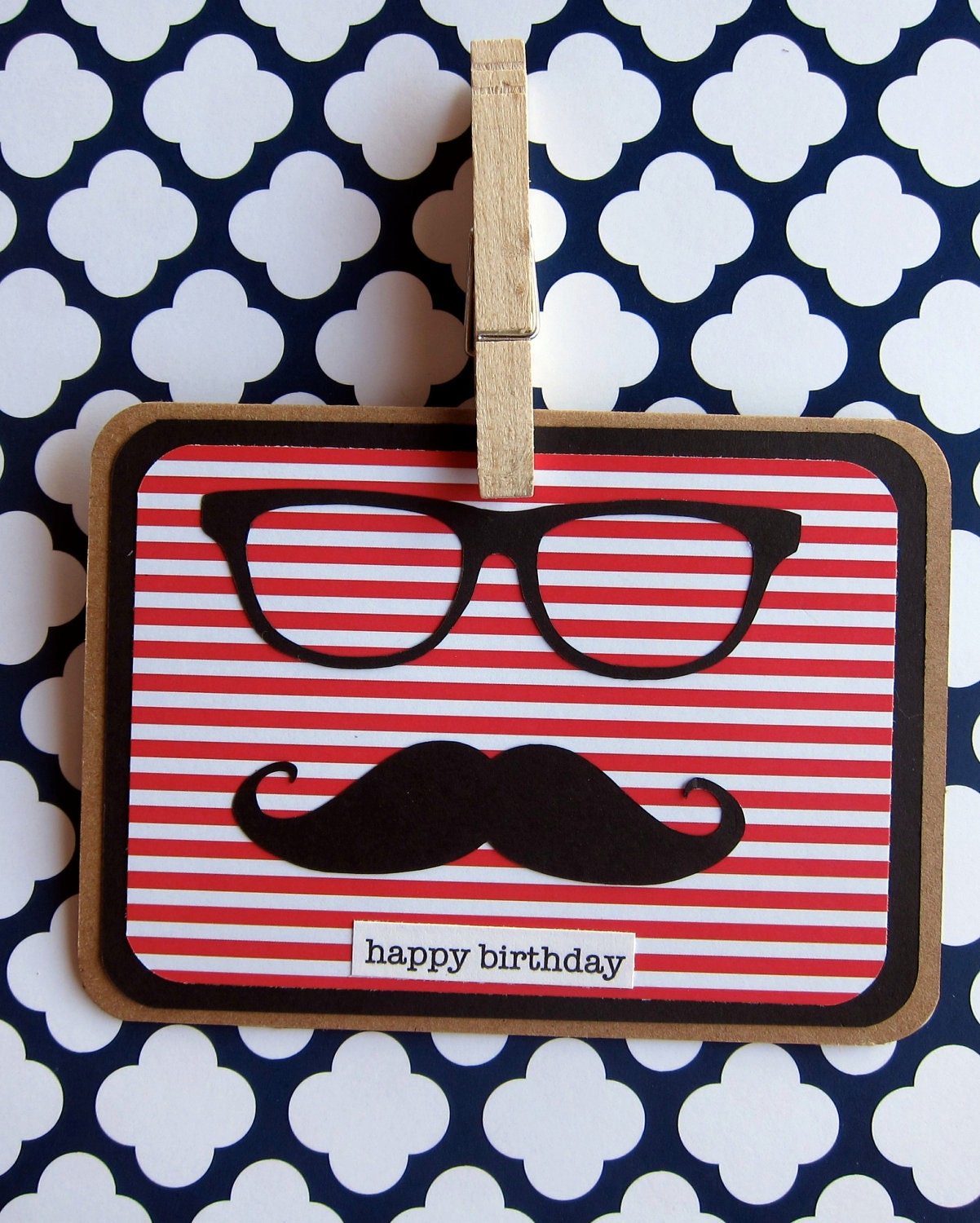 Mustache Happy Birthday Card