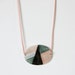 Oval ceramic geometric necklace: rose, gray and black