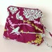 Wristlet Mini Purse - Clutch - Sparrows in Lilac Damask in Plum Joel Dewberry Aviary 2