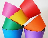 Rainbow Cupcake Wrappers In Your Choice of Color Qty 12 By Your Little Cupcake