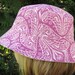girl's bucket hat, lace damask, reversible, 5 sizes