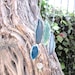 Wind Chime Agate Slice Teal Blue Garden Wedding Accessory Sounds of Tranquil Beauty