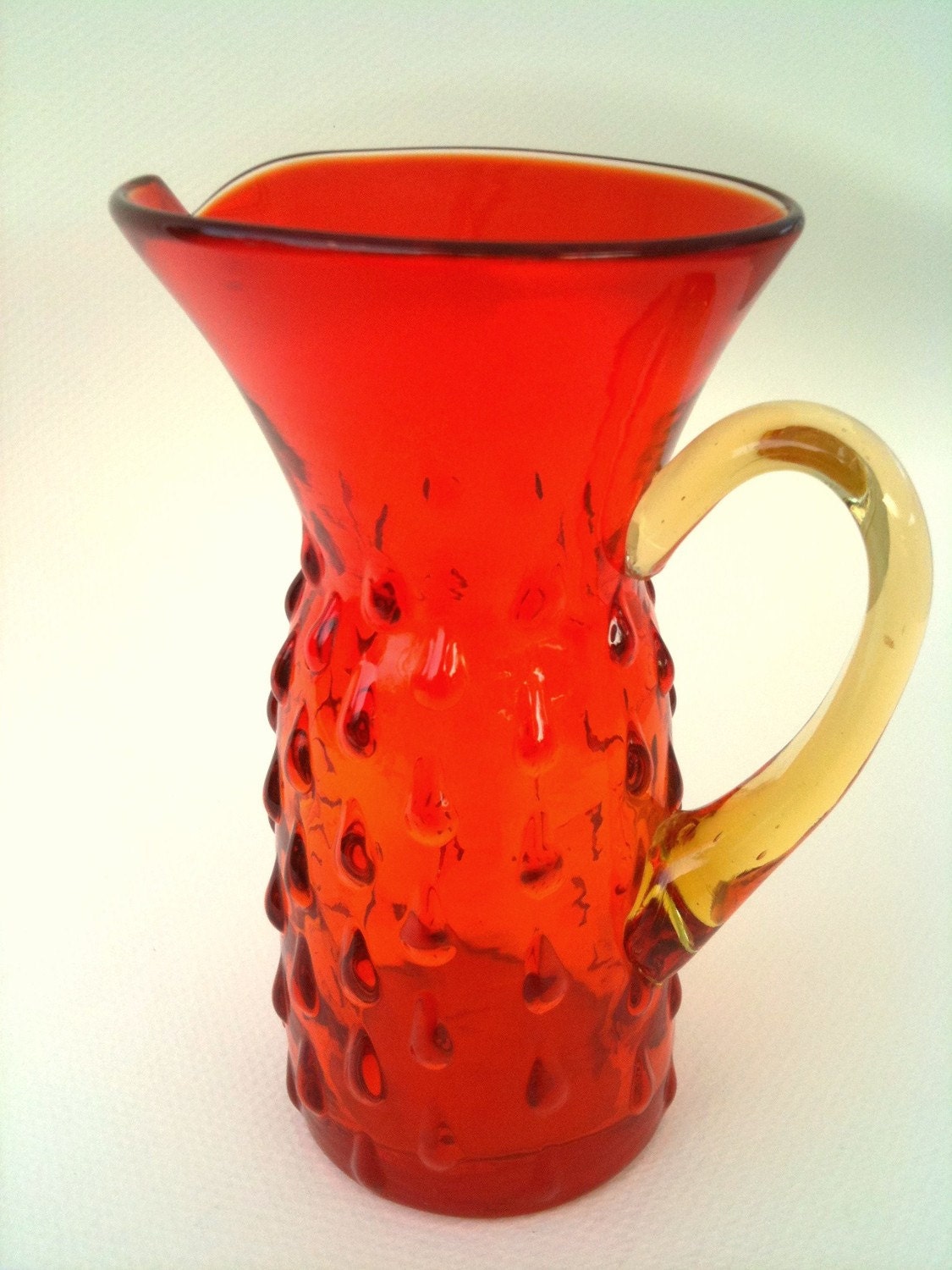 Vintage Red & Amberina Glass Hobnail by AnExcellentVintage on Etsy