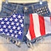 Levis MID-Low Rise Denim Shorts -Studded American Flag Style--See measurements