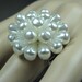 Cocktail Ring Pearl Cluster Ring Statement Ring Vintage Ring Costume Ring Adjustable Ring Women Jewelry Gift Upcycled Jewelry Repurposed