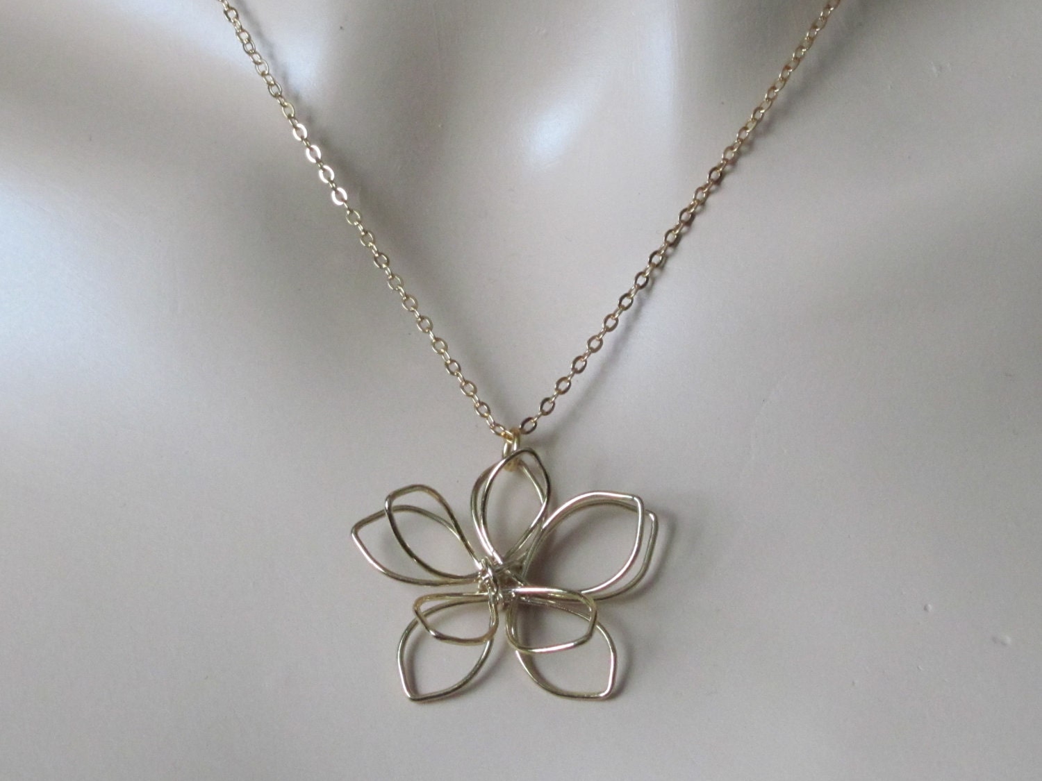 Flower Necklace Dainty Necklace Wire by AdornmentsbyDebbie on Etsy