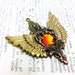50% SALE Hestia Winged Heart Aged brass filigree pendant Fantasy mythology inspired jewelry Vintage victorian steampunk gothic